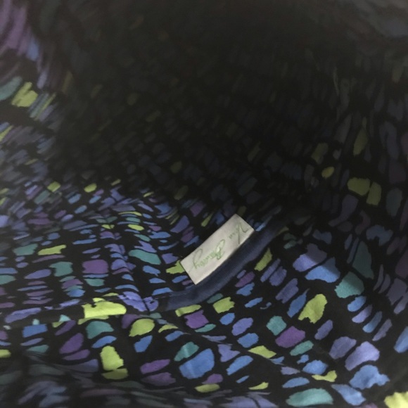 VERA BRADLEY BLUE PURPLE GREEN CROSSBODY BAG PURSE - Picture 4 of 5